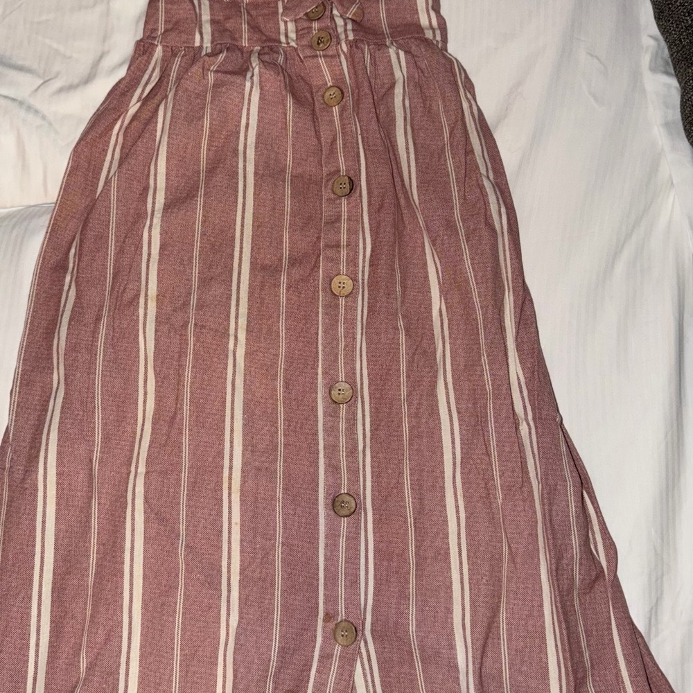 Elegant Striped Maxi Dress in Pink and White